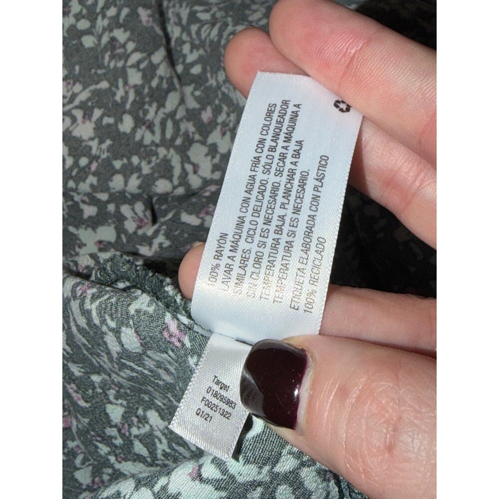 A New Day Target XXL Green Floral Midi Slip Dress Side Slits - Picture 5 of 8